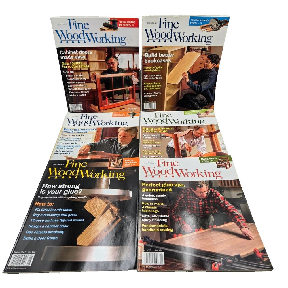 Tauton’s Fine Woodworking Magazine Lot February April June August October Decemb